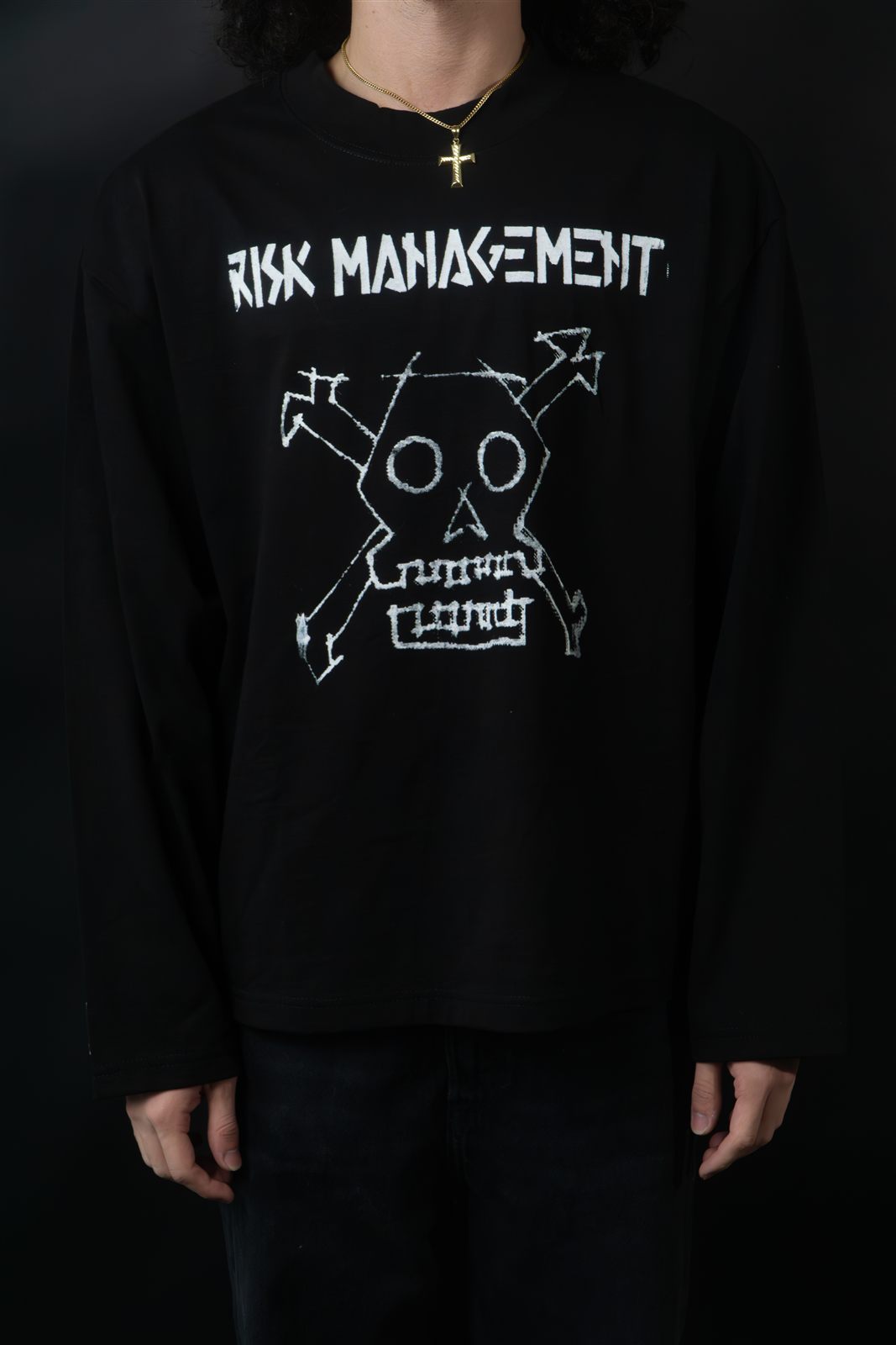 Crossbones Longsleeve tee — detail, chest